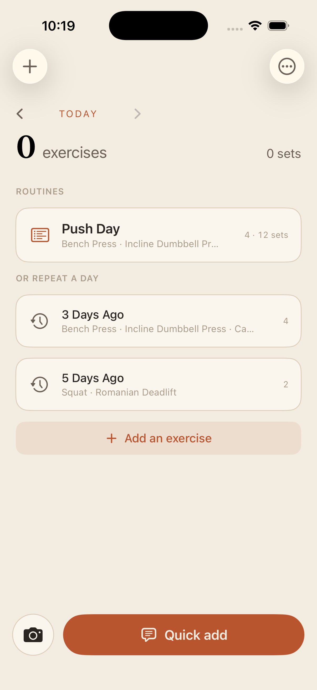 Gym start screen
